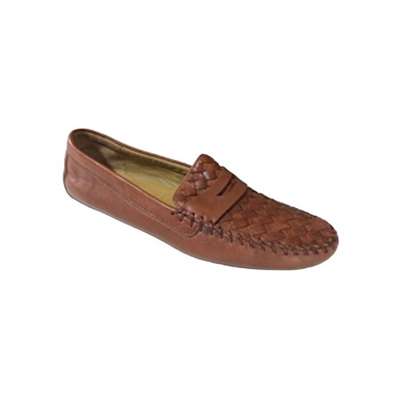 Robert Zur Shoes - ROBERT ZUR Women's Petra Woven True Glove Leather Driving Shoes Brown Size 10
